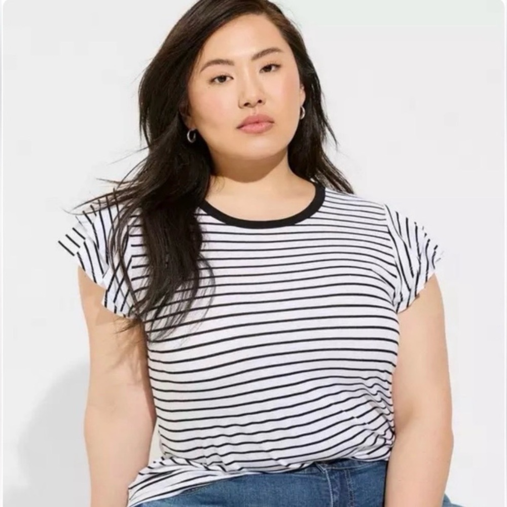 Torrid Striped Slub Jersey Tee